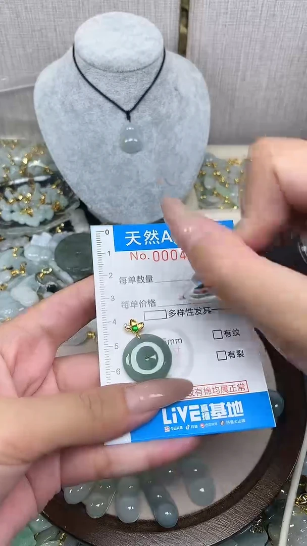 翡翠未镶嵌颈饰净货挂件-4001