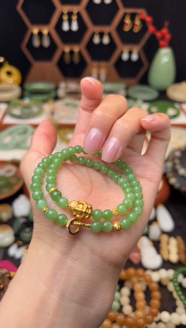 手链18K金镶嵌和田玉福利