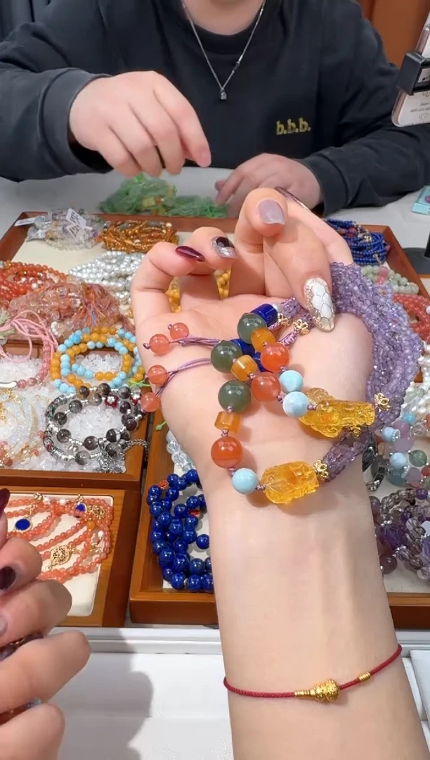 【闪购商品】水晶手链未镶嵌A011紫水刻面编织多宝款
