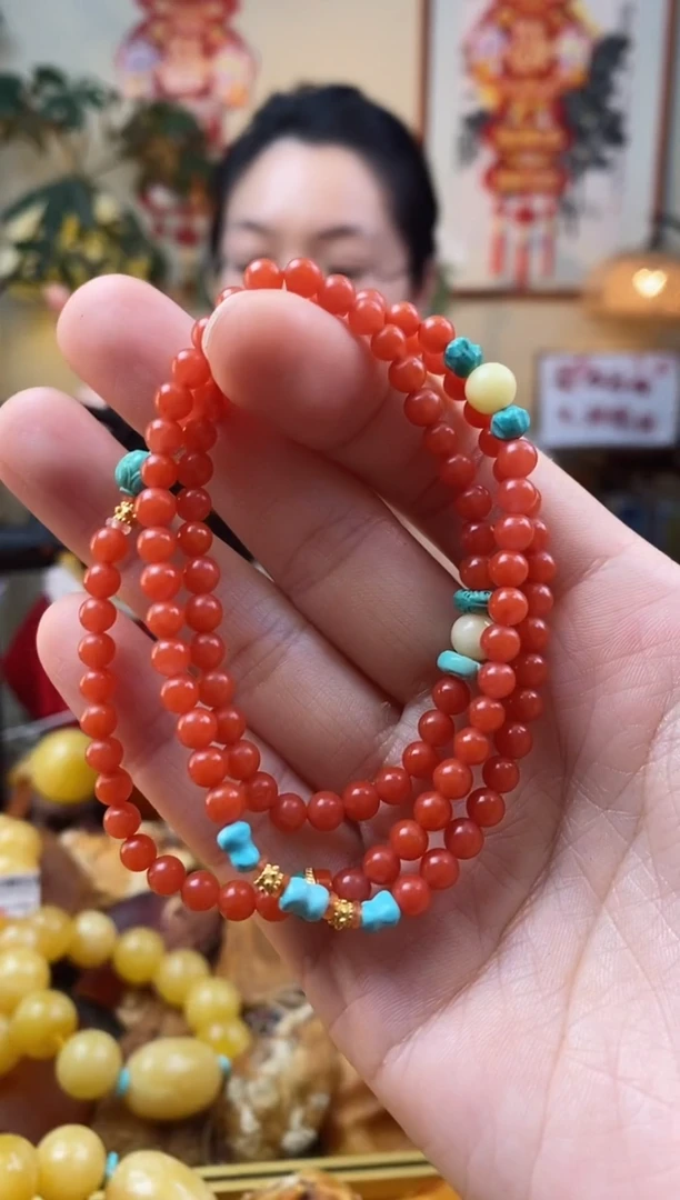 【闪购商品】南红玛瑙手串未镶嵌手串多圈(多样性发其一）