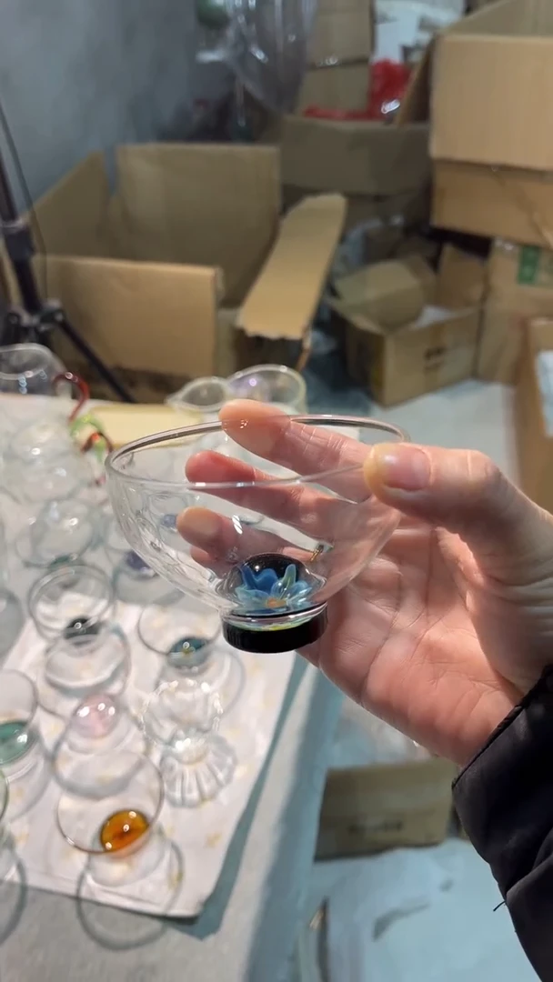 手工艺品玻璃朗杯 兰花