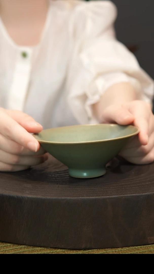 斗笠杯放漏价仿古老釉汝瓷