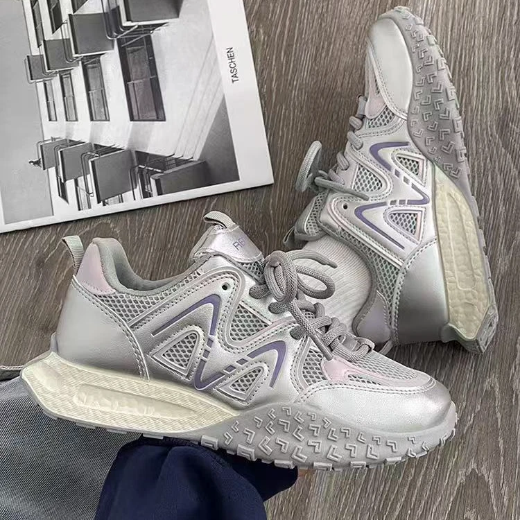 夏季网面鞋松糕底透气时尚休闲鞋单鞋软底潮鞋网面潮流女鞋