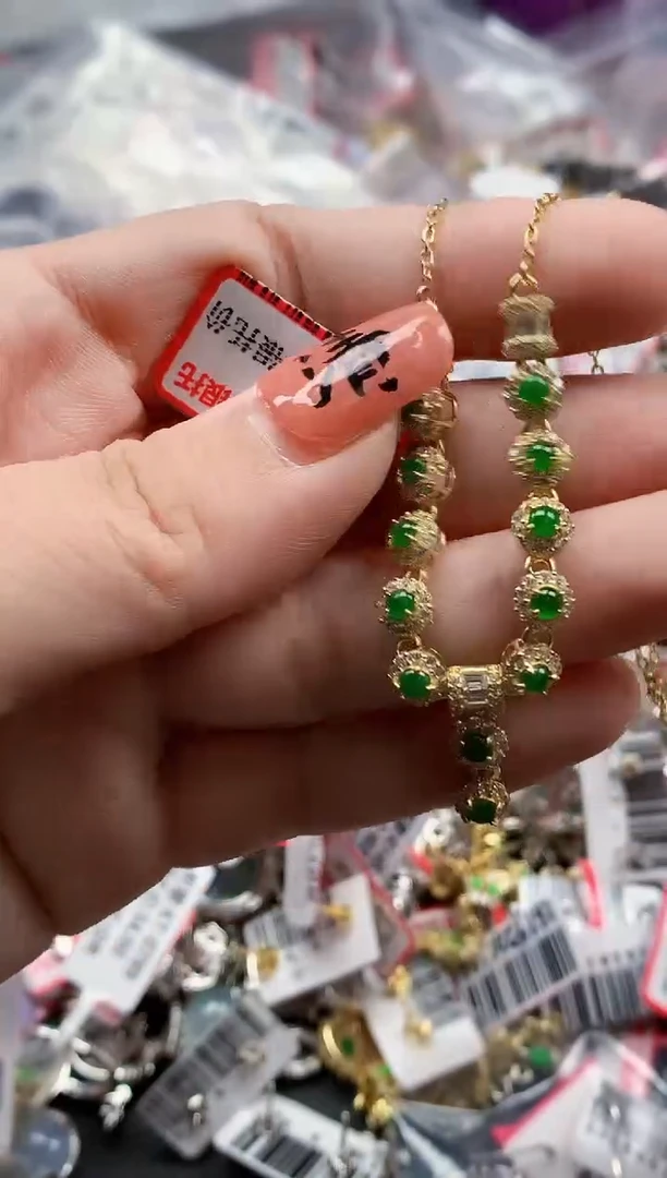 银S925镶嵌戒指翡翠天然A货缅甸翡翠