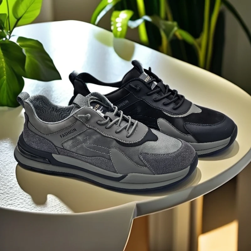 男士纯色时尚休闲鞋系带潮流软底耐磨百搭款95071