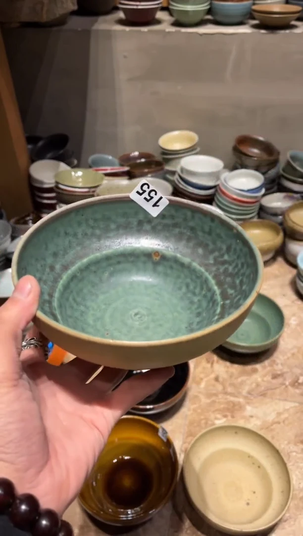 【闪购商品】瓷片155  外黄内绿葫芦碗1个