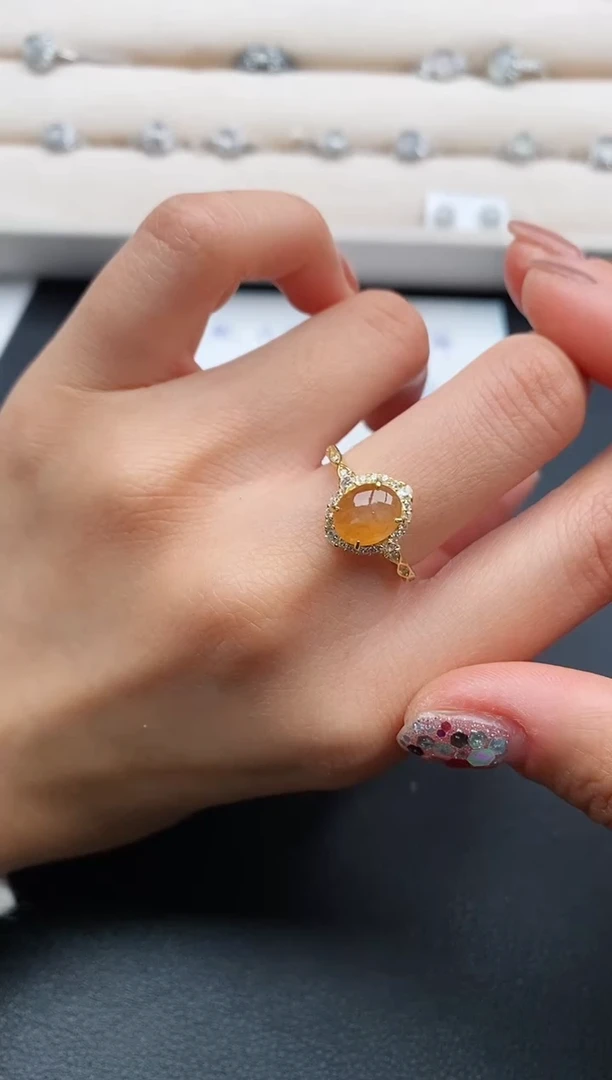 银S925镶嵌戒指翡翠2222222+7