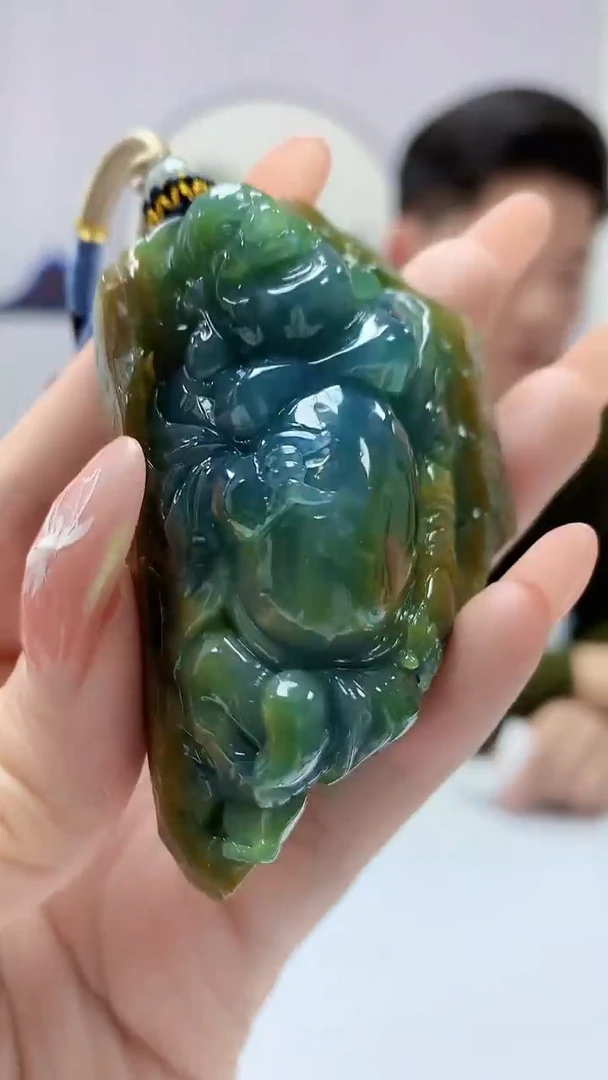 【闪购商品】定制翡翠未镶嵌4917DD-毛货挂件79