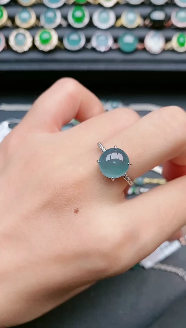 翡翠戒指银S925镶嵌11111