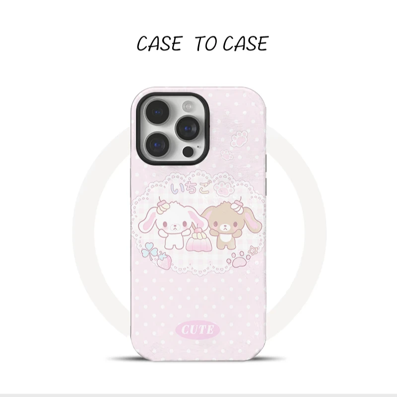 ins草莓兔苹果16手机壳iphone15pro华为14小米1312适用oppo女vivo