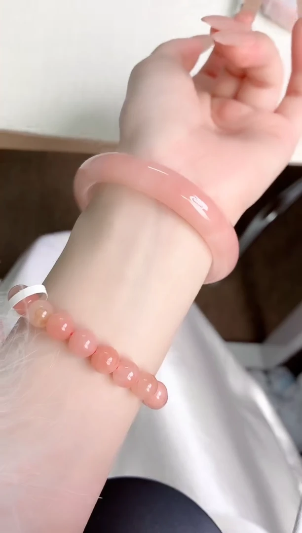 未镶嵌手镯石英质玉桃花酿89-圈口54-238