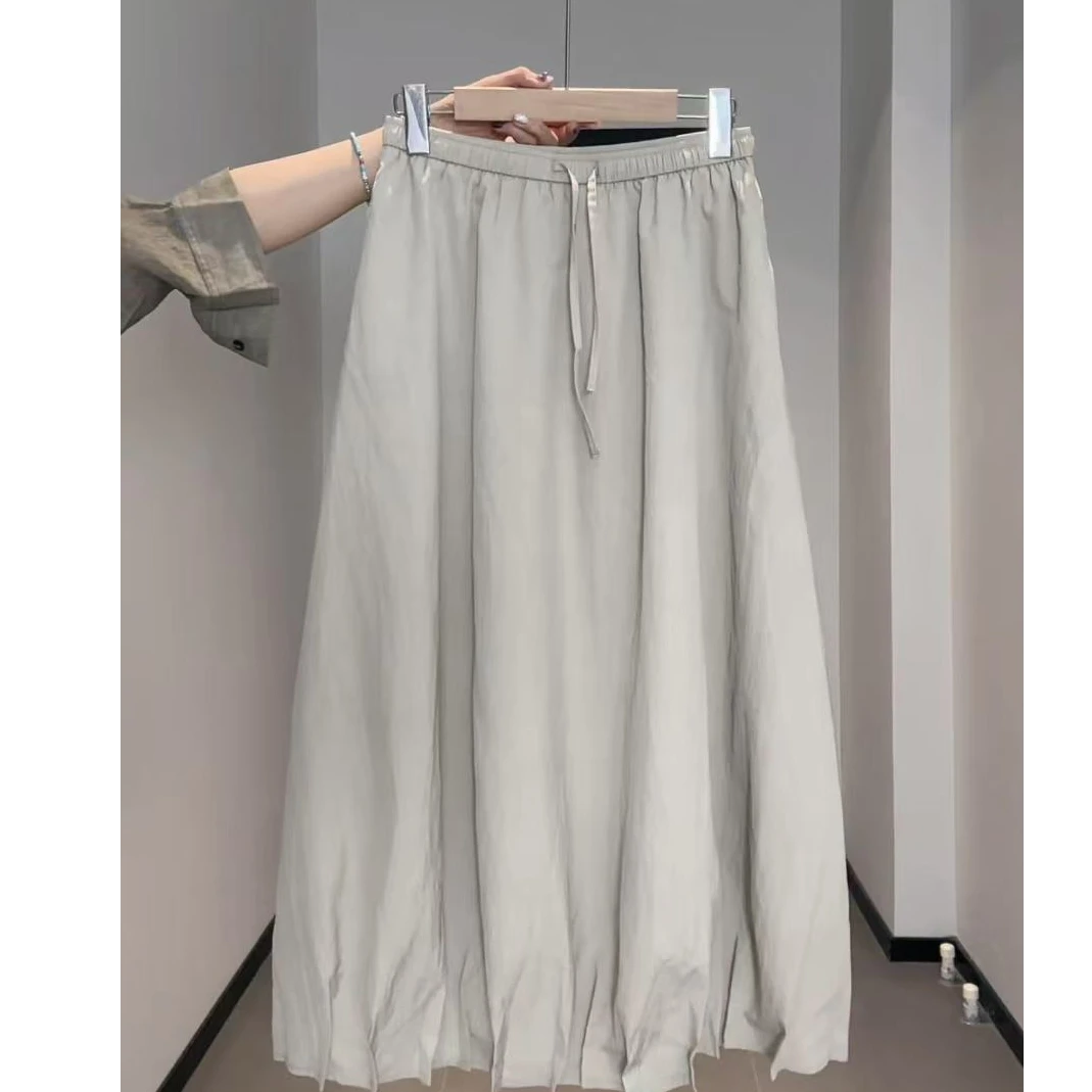 JIUJIU【艺术画廊】半身裙显瘦气质时尚休闲百搭宽松中长款松紧腰