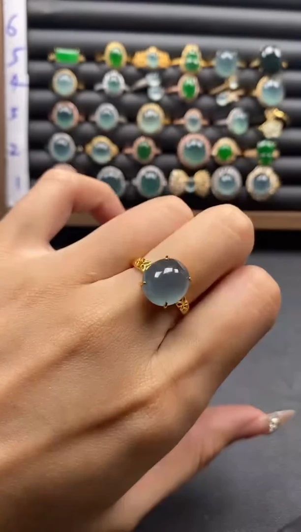 银S925镶嵌戒指翡翠51151