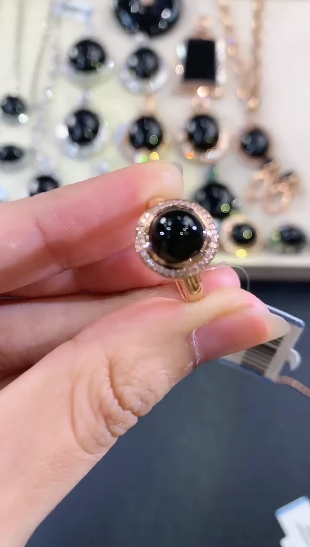 翡翠戒指18K金镶嵌vv18