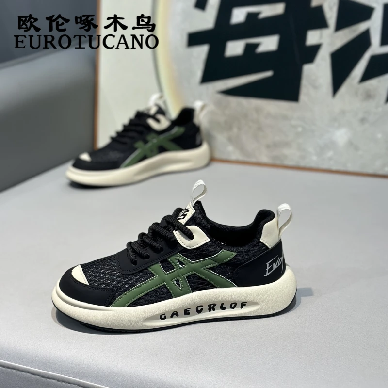 欧伦啄木鸟EUROTUCANO男鞋秋季潮流透气网面鞋子男款运动休闲潮鞋
