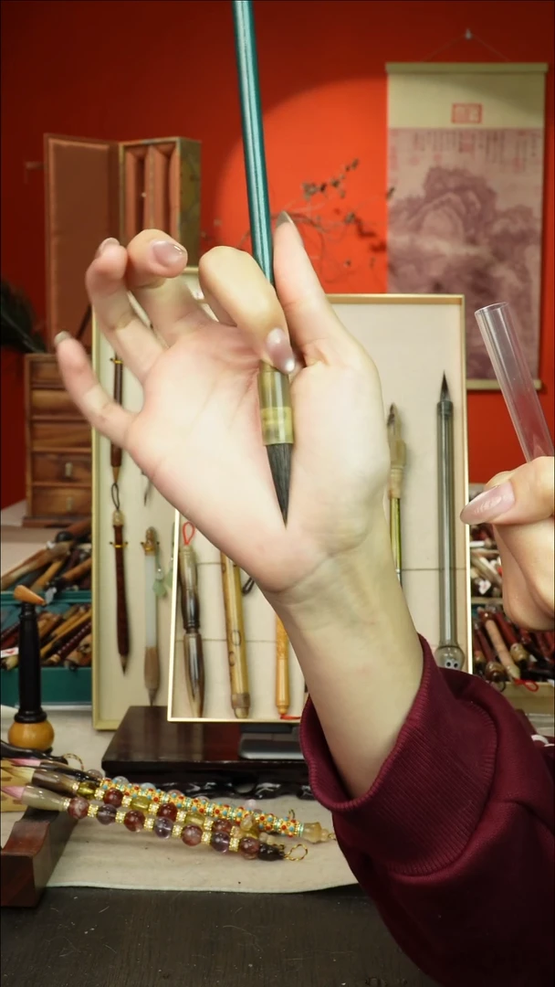 441号闪孤品高货毛笔链接 清水试笔 蘸墨不退