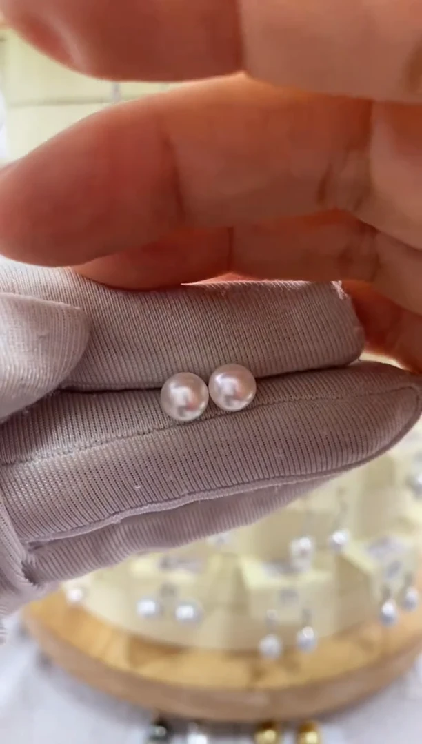 【闪购商品】海水珍珠耳饰银S925镶嵌AK