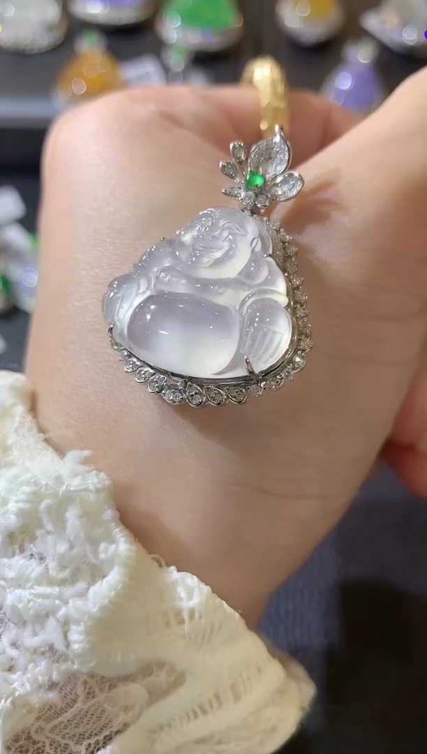 【闪购商品】翡翠吊坠(不含链)18K金镶嵌D78翡翠