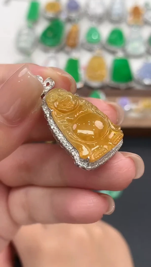 颈饰18K金镶嵌翡翠63-吊坠
