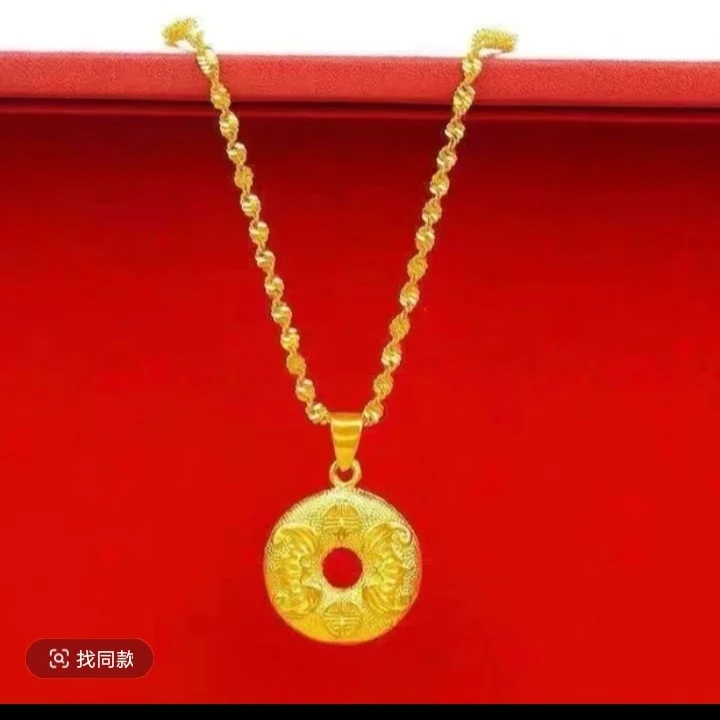 合金项链 【平安扣项链】2025爆款来袭时尚女士古法精美坠链百搭