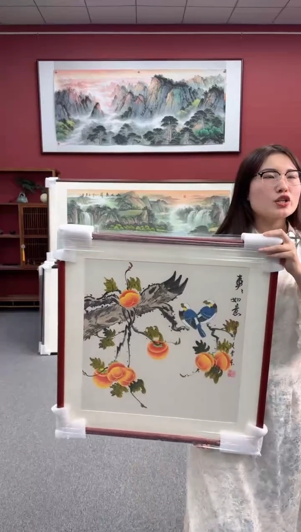 国画手绘 62*62 事事如意