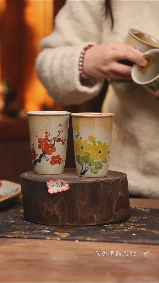 陶瓷景德镇高温釉下手绘陶瓷