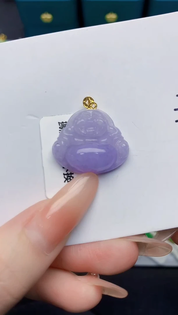 颈饰18K金镶嵌翡翠缅甸天然翡翠A货