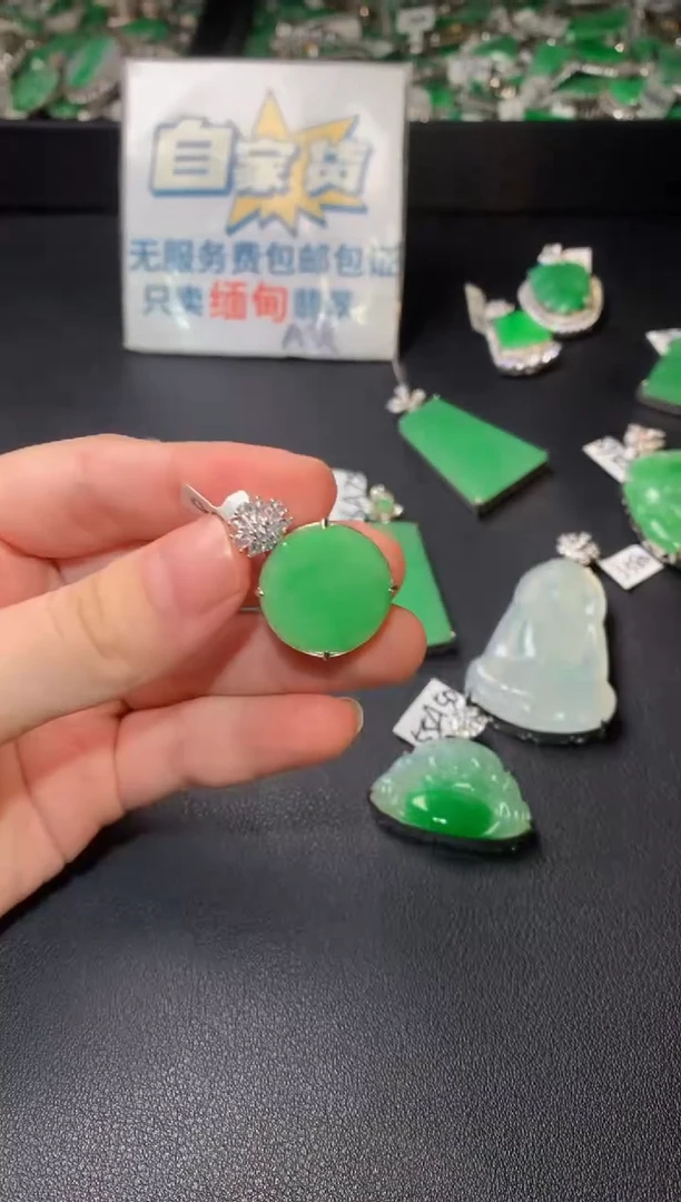 翡翠银S925镶嵌颈饰翡翠