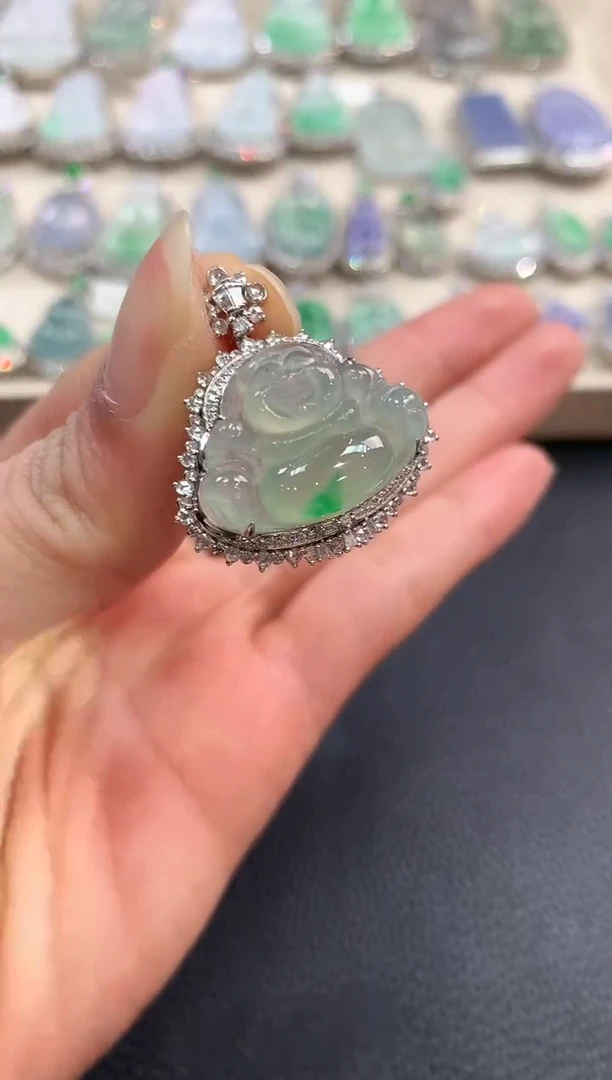 【闪购商品】翡翠吊坠(不含链)18K金镶嵌n14