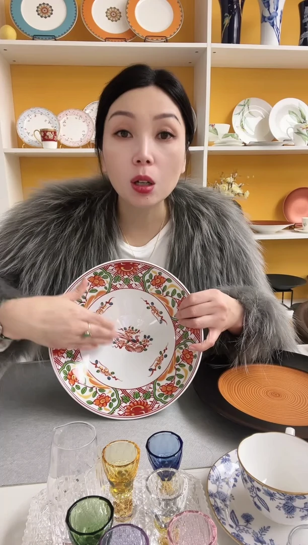 福利款 孔雀图案 25cm沙拉碗