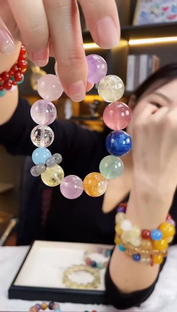 未镶嵌手链水晶蓝晶多宝手串