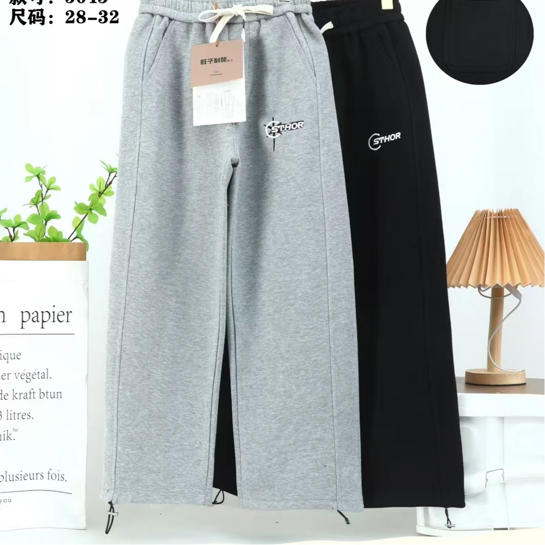 2502黑色青少年潮牌休闲卫裤