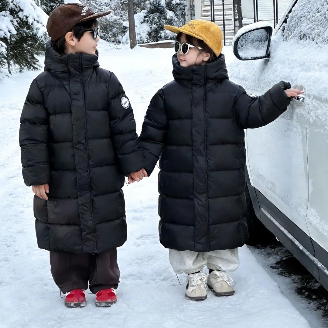 2026新款亲子款儿童中长款羽绒服男童女童中大童加厚外套a6