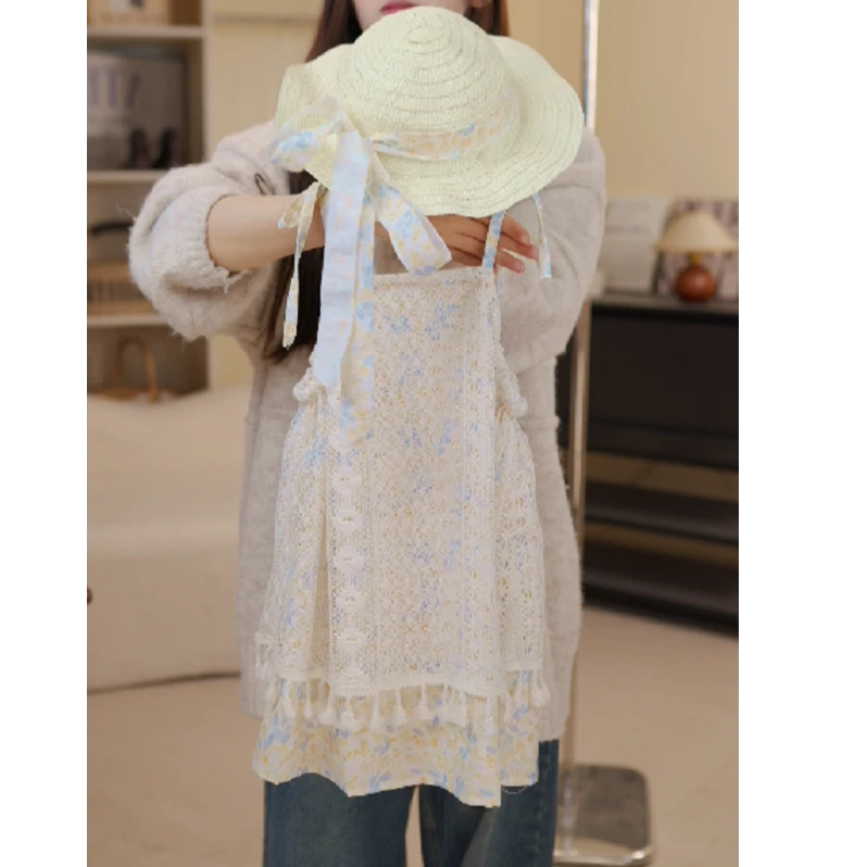2025夏季新款洋气女童吊带裙百搭甜美连衣裙碎花女宝夏装裙子
