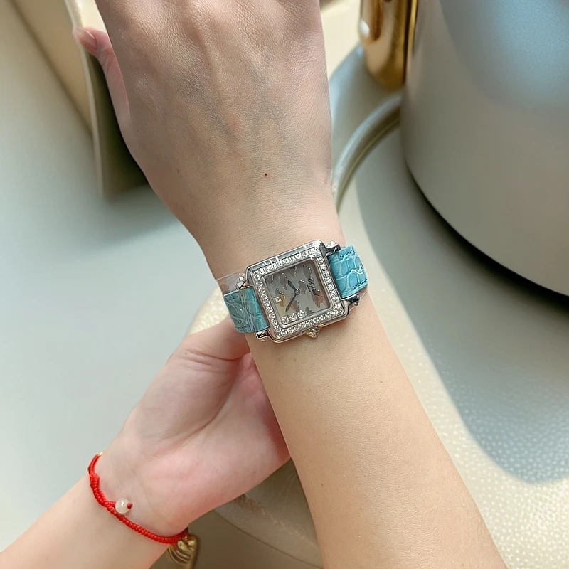 95新 Chopard/萧邦 欢乐钻27×37mm精钢后镶石英奢华女士腕表气质