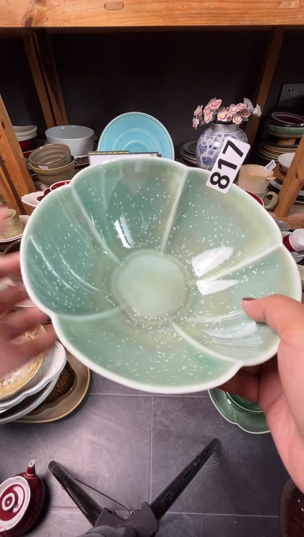 瓷片A****E817碧波花朵碗