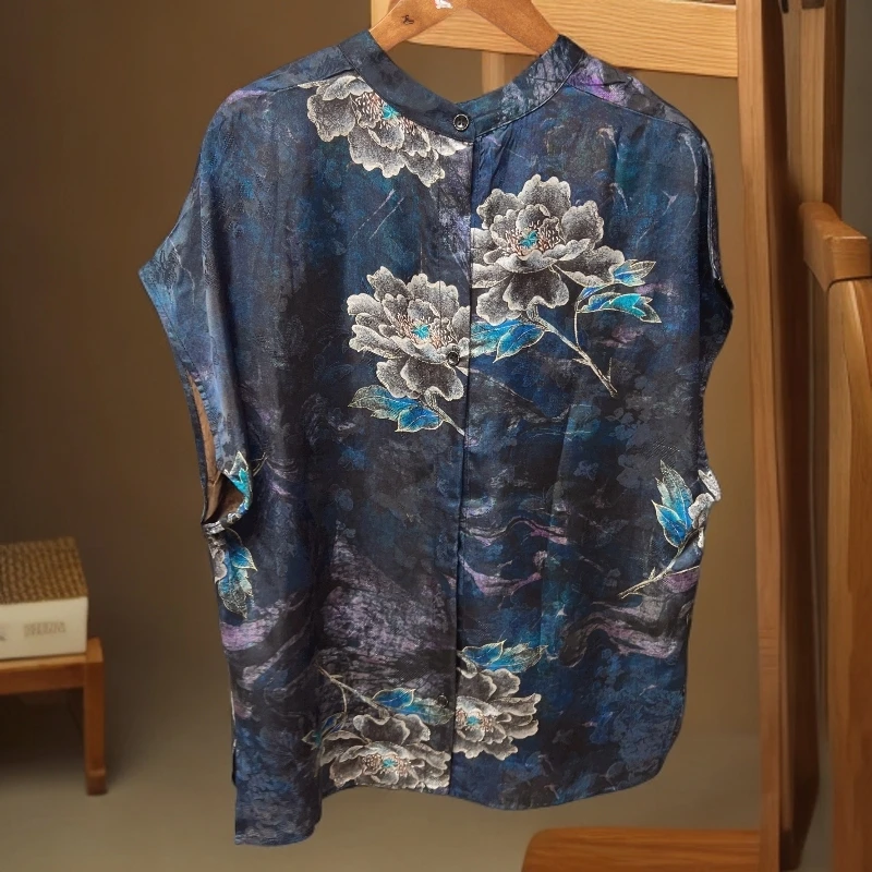 555【云锦坊】新款重磅新中式国风前后穿高定扎染水墨前后穿外套