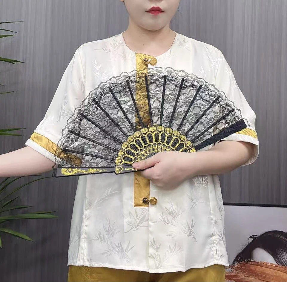 328长袖常规款七分袖拼接做旧上衣小衫圆领春日慢人风