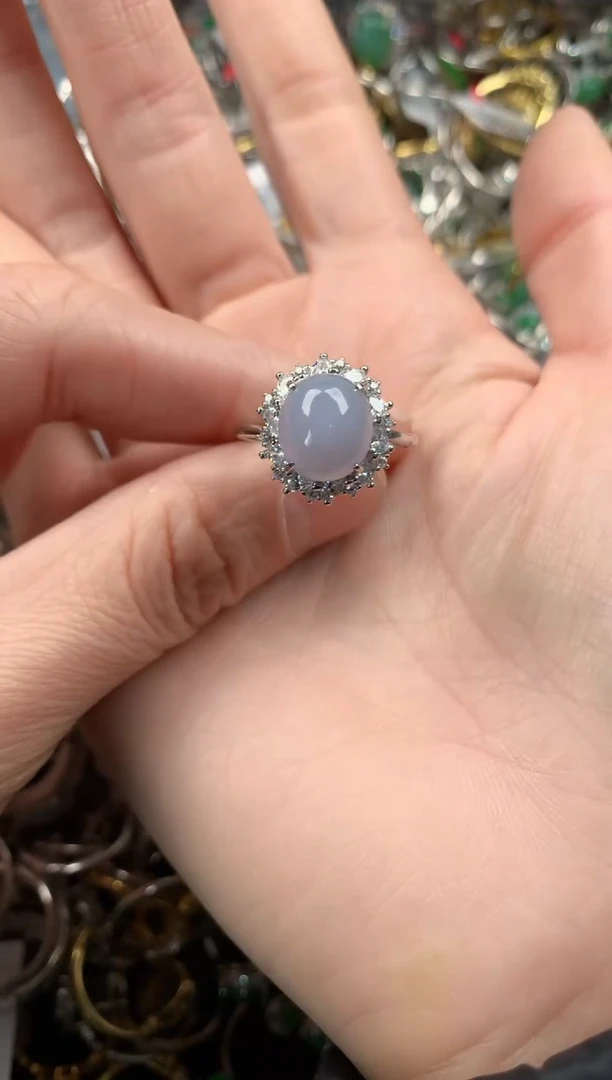 银S925镶嵌戒指翡翠555  3