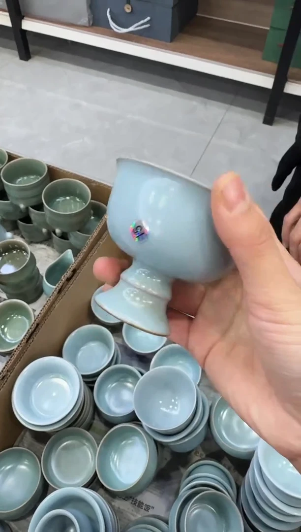 【闪购商品】杯仿古纯手工高足竹节杯大瑕