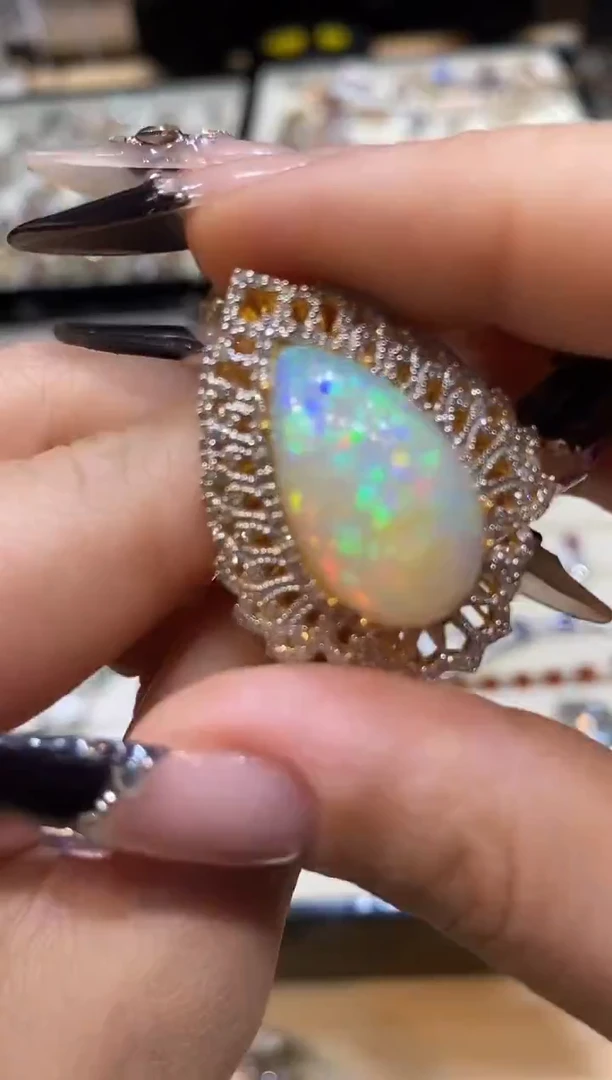 银S925镶嵌定制欧泊楚楚珠宝中古甄选不退换