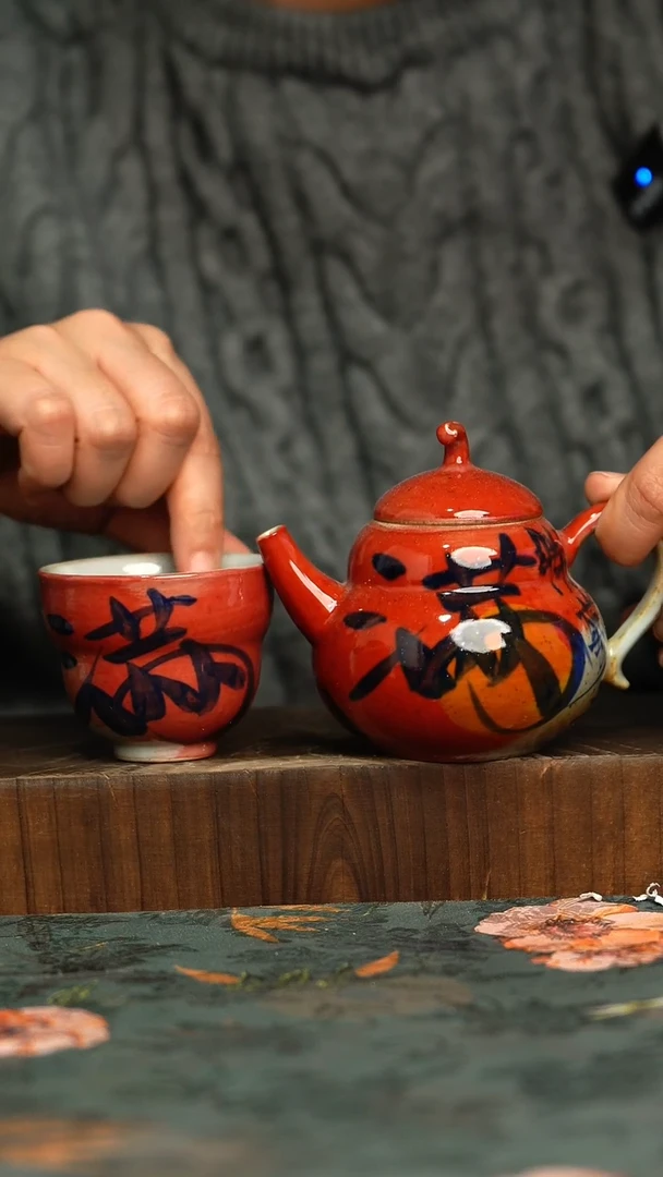 杯釉下彩手工手绘同款陶器