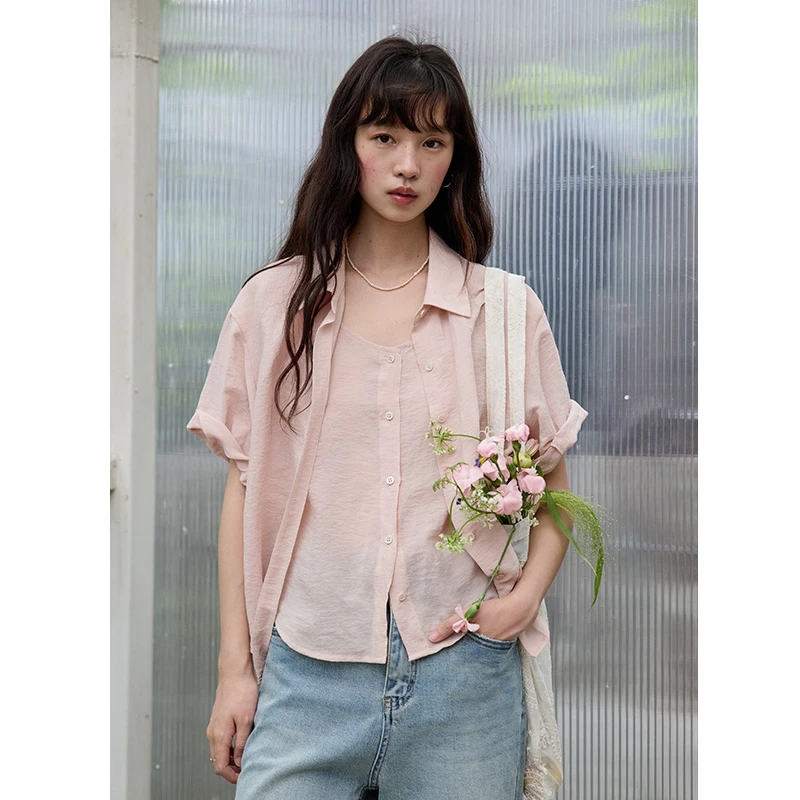 Botanique植物学“自带层次感”假两件设计法式优雅卷袖口衬衫