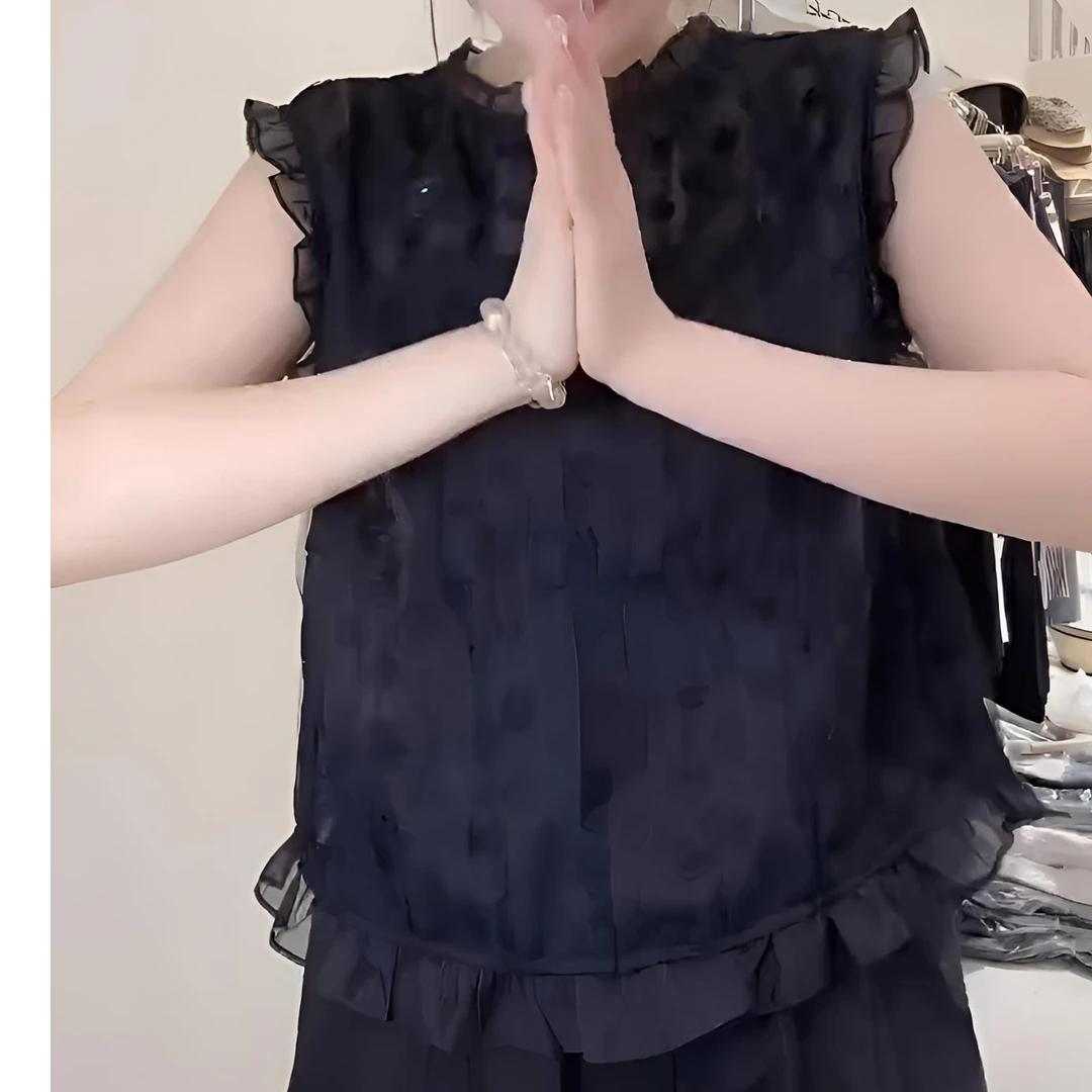 【蕾蕾严选】7399无袖常规款上衣多巴胺服装女洋气衣服女