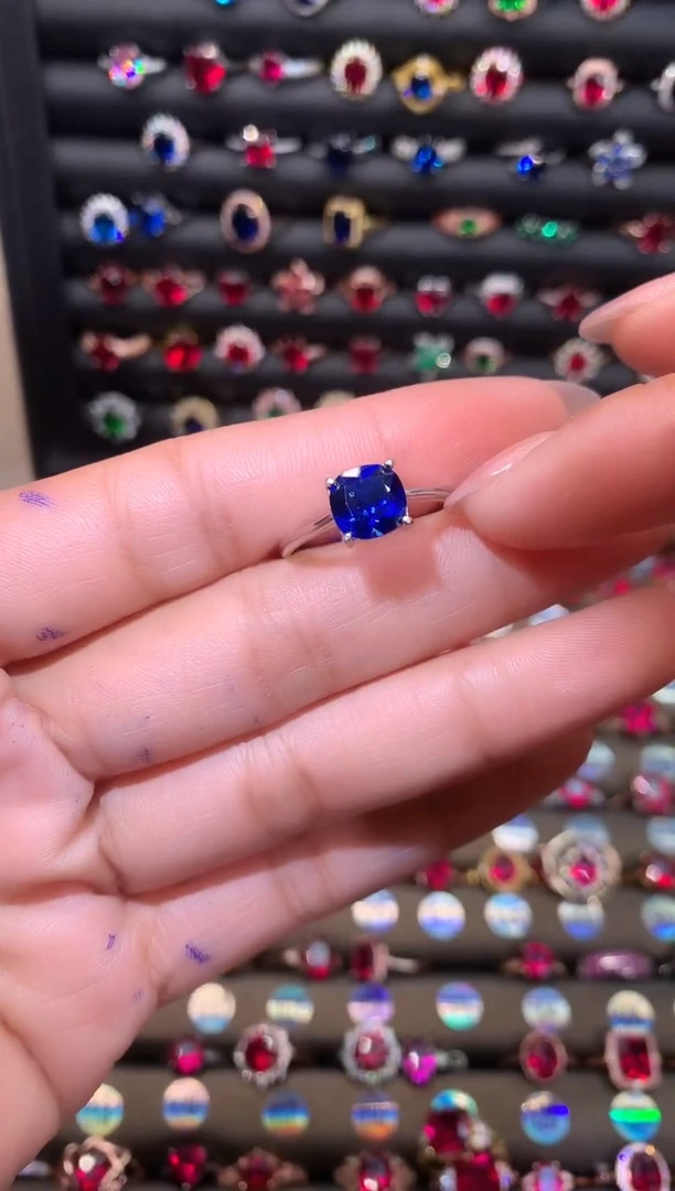 【闪购商品】蓝宝石戒指银S925镶嵌8