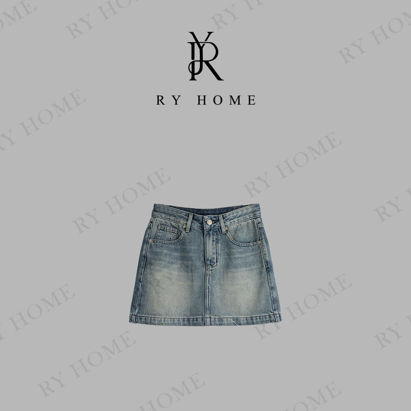 【容雨RYHOME】莱赛尔＋棉轻盈透气显瘦A字牛仔半裙252Q1357