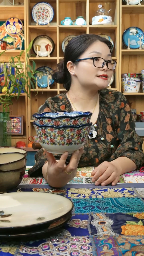 瓷片小可高温瓷餐具面碗6只