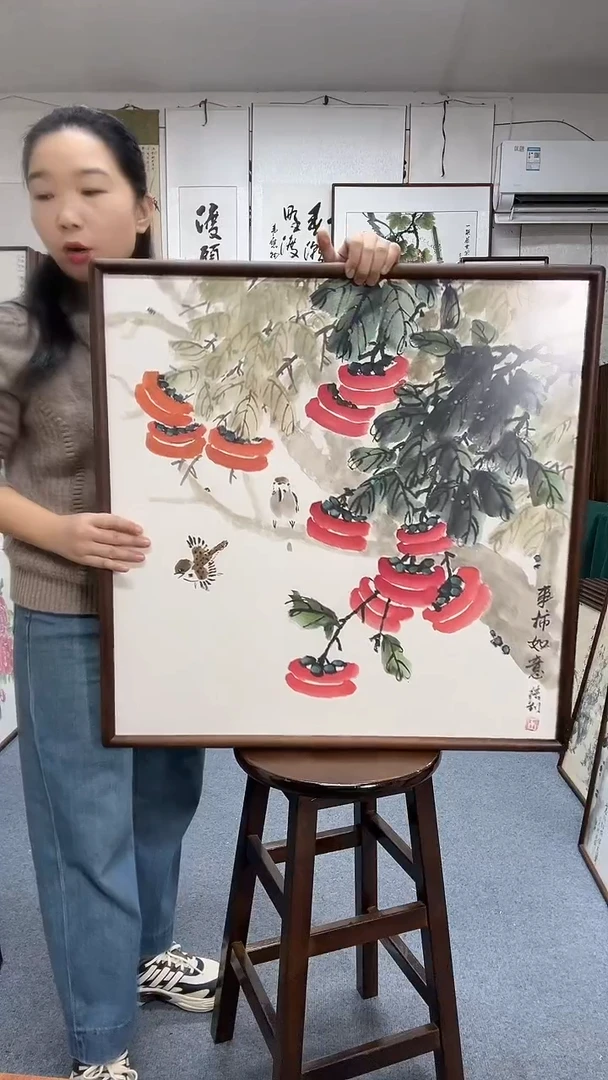 国画尺寸70*70实木画框京东包邮手绘