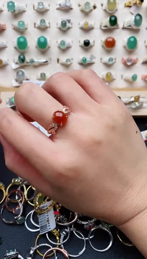 【闪购商品】翡翠戒指银S925镶嵌天然翡翠 1111 3+