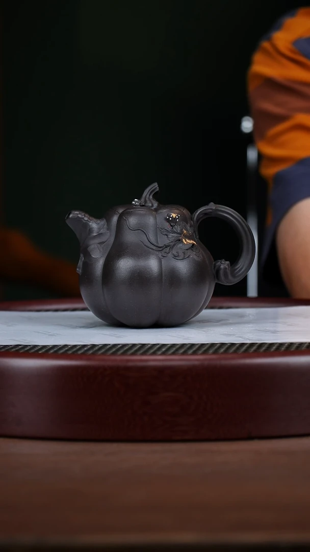 茶壶紫砂70CYL高南瓜 古乌泥230cc